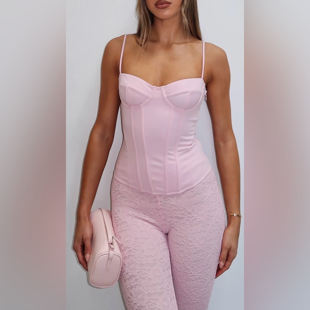 White Fox Boutique Moonlight Dance Bustier Baby Pink Size S NWT